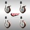 Service Caster 5 Inch 316SS Maroon Poly Swivel 1-3/4 Inch Stem Caster Lock Brake SCC, 2PK SS316TTLEX20S514-PPUB-MRN-2-S-2-134 - alternate 4